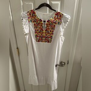 Amazon. Women’s Medium. White/ kinda colorful. Midi- dress.